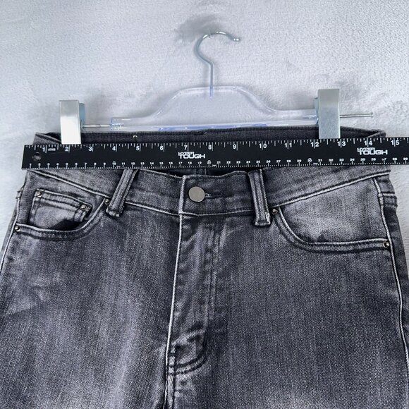 MNML Skinny Jeans Mens Size 30 Skeleton Bone Embellished Mid Rise Black - Picture 8 of 12